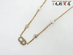 クリスチャンディオール Christian Dior クレールディーリュヌ ホワイトクリスタル レジンパール レディース 美品 ネックレス
