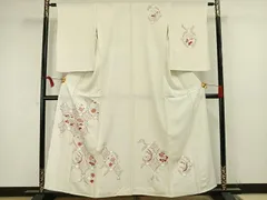 平和屋着物▽訪問着　単衣　草花文　正絹　逸品　未使用　AAAW1486fy