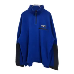 90年代 USA製 POLO SPORT ポロスポーツ ラルフローレン ハーフジップ フリースジャケット ブルー(メンズ XL)中古 古着 U4076