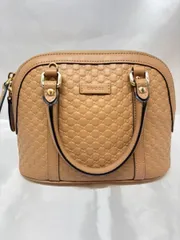 GUCCI グッチ  ハンドバッグ マイクロ グッチ シマ  ショルダー付 裏側汚れあり M-1607
