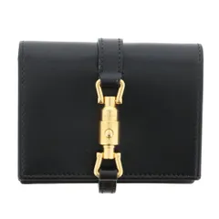 【中古】 GUCCI （グッチ） ｼﾞｬｯｷｰ 1961 ｶｰﾄﾞｹｰｽ ｳｫﾚｯﾄ 財布 二つ折り財布(小銭入有)  Black ブラック leather レザー 645536Jackie 1961 used:AB
