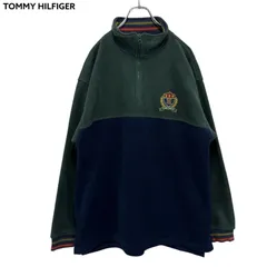 90s TOMMY HILFIGER Logo Embroidery Fleece Zip-up Jacket トミーヒルフィガー フリース ジップアップ ジャケット 刺繍ロゴ 古着
