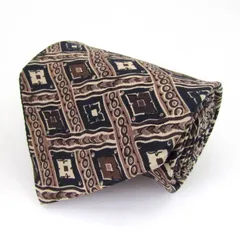 ピエールカルダン ブランド ネクタイ チェック柄 格子柄 幾何学模様 シルク イタリア製 メンズ ネイビー Pierre Cardin 【中古】