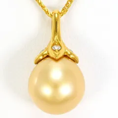K24YG　ネックレス　necklace　パール（真珠）　ダイヤ　0.04　カード鑑別書　総重量約4.8g　約42cm