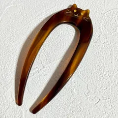 KZ045-b 簪 かんざし 猫 ネコ ブラウン 結婚式 和装 髪飾り 着物