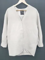 ◇ w closet ダブルクローゼット ノーカラー 長袖 コート グレージュ系 レディース P  【1406180042103】