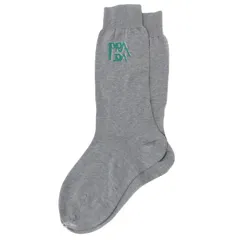 PRADA プラダ 靴下 ソックス グレー 24.5cm ロゴ コットン 綿 おしゃれ シンプル 普段使いのサムネイル