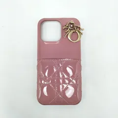 ✨️DIOR✨️クリスチャンディオール レディディオール カナージュ パテントレザー モバイルケース ピンク