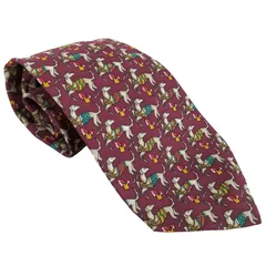 サルヴァトーレフェラガモ Salvatore Ferragamo 犬柄シルクネクタイ メンズ 表記無 