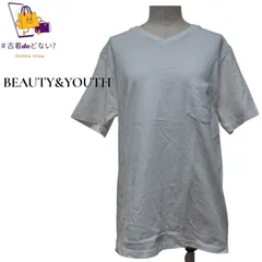 美品 BEATY&YOUTH UNITED ARROWS ビューティー&ユース ユナイテッドアローズ VネックポケットTシャツ 白 M オーガニックコットン