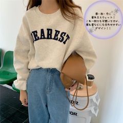 オーバーサイズ　薄手シャツ　カレッジロゴ　韓国　カジュアル　長袖　L