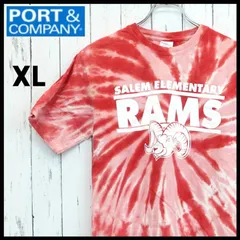 【最終値下げ SALE】PORT＆COMPANY ポートアンドカンパニー プリント Tシャツ タイダイ柄 羊 レッド×ピンク XL