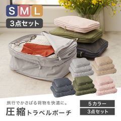 ◆そうまファクトリー　圧縮トラベルポーチ　S・M・L　3点セット◆　国内旅行 海外旅行 トラベル 圧縮 おむつ お出かけ 散歩 圧縮トラベルポーチ 圧縮バッグ トラベルポーチ 圧縮 衣類用 おむつポーチ 出張 旅行 便利グッズ コンパクト 軽量 撥水