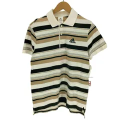 アディダス adidas マルチボーダー柄 ロゴ刺繍 S/S ポロシャツ メンズ JPN：M 