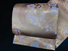 110-21 袋帯 美品！正絹 着物 六通 リバーシブル