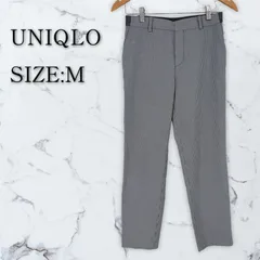 UNIQLO レディース スマートスタイルアンクルパンツ M スラックス ストレッチ 千鳥柄 グレー 通勤 通学 古着