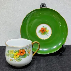 希少 大倉陶園 受注生産品 カップ＆ソーサー 手描き 漆蒔き ⑤