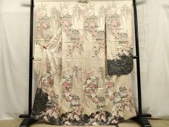 平和屋着物■豪華振袖　山車　草花文　銀彩　正絹　逸品　DAAP9315ma
