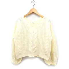 デイシー deicy ケーブル編み ニット セーター 長袖 Vネック ローゲージ アクリル F アイボリー 白 /FT29