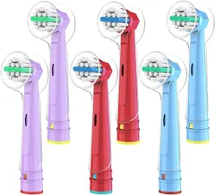 Trustnice 互換品電動歯ブラシ 替えブラシ 子供 ブラウン オーラルB 対応 キッズ: 子供用 EB10 やわらかめ すみずみクリーンキッズ oral 用の こども(3色 6本)