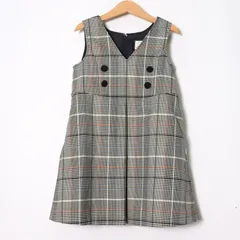 組曲 ノースリーブワンピース ジャンパースカート チェック柄 フォーマル 卒入園式 キッズ 女の子用 120サイズ グレー KUMIKYOKU 【中古】