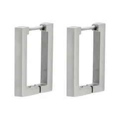 1個　18G カラー(シルバー　ゴールド　ブラック) 　フープピアス　長方形　スクエア　簡単装着　キャッチ不要　ワンタッチ　ロックピアス　スタイリッシュピアス　ボディピアス　18ゲージ(1.0mm)