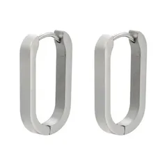 1個　18G カラー(シルバー　ゴールド　ブラック) 　フープピアス　楕円形　簡単装着　キャッチ不要　ワンタッチ　ロックピアス　スタイリッシュピアス　ボディピアス　18ゲージ(1.0mm)