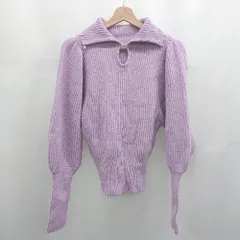 ◇ ⊇ QUEENS COURT 長袖 パール装飾ニット サイズ2 パープル系 レディース E  【1507030013646】