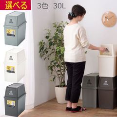 ゴミ箱 ふた付き 30L 日本製 完成品  ブラウン グリーン  ホワイト W28×D45×H51cm  完成品 ポリプロピレン