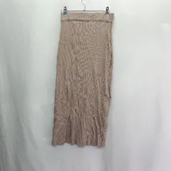 ◇ ⊇ AZUL BY MOUSSY リブニット スリット加工 ロング丈 タイト スカート サイズS ベージュ レディース E  【1409100010299】