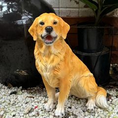 犬 ラブラドール 置物 2体 ウービア HOTANT ガーデン 52cm リアル