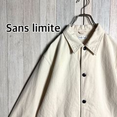 日本製 Sans limite サンリミット スナップジャケット キャンバス地 オフホワイト