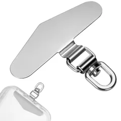 Chisafly スマホストラップ スマホ ストラップホルダー 携帯ストラップホルダー 【傷防止フィルム加工 浮きにくい折り曲がれ設計・メッキ仕上げ ステンレス製 極薄】 丈夫 20kgまでの荷重量 おしゃれ 回転 充電出来る 全機種対応 落下紛失防止 シルバ