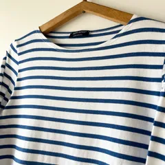 SAINT JAMES border ouessant three quarter sleeve white/navy T2