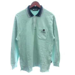 ユーエスポロアッスン U.S. POLO ASSN. ポロシャツ 鹿の子 ライン 刺繍 長袖 L 緑 グリーン /AU