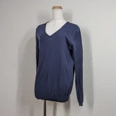 【マカフィー】ニット　セーター　ネイビー　Vネックプルオーバー　コットン　綿　レディース　L 　長袖　MACPHEE　ソフトコットン