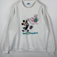 古着 80's/80年代 ヴィンテージ ディズニー Disney USA製 スウェット ミッキーマウス 20Magical Years XL  ホワイト メンズ