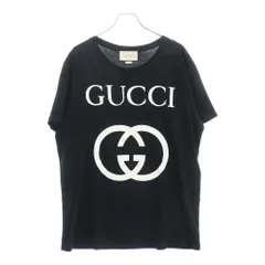 最安値GUCCI(グッチ) インターロッキングG Tシャツ半袖黒　腰タグなし Cotton jersey T-shirt with Gucci print in black | GUCCI® US