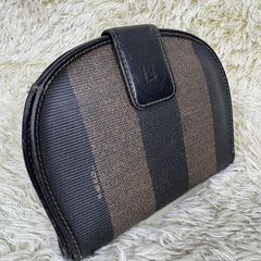 フェンディ 二つ折り財布 ペカン がま口 ロゴ レザー PVC ズッカ FF柄