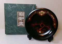 茶道具菓子器 漆器皿2点セット 紅葉と花の金箔装飾 輪島塗 山中漆器