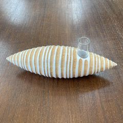 『Vase Tsunami』白・楕円　木製　マンゴーウッド　一輪挿し花瓶　フラワーベース　アジアンリゾート　雑貨