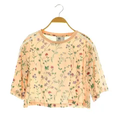 アディダスオリジナルス adidas originals LOVE REVOLUTION Crop T-Shirt Tシャツ 五分袖 ショート丈 花柄 S ピンク DN9091 /MY ■OS