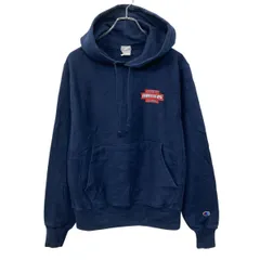 Champion プリント スウェット パーカー S ネイビー チャンピオン 裏起毛 両面プリント 古着卸 アメリカ仕入 a708-6137