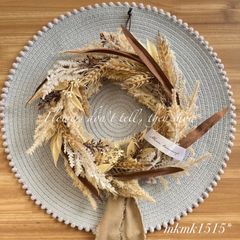 新作🕊️パンパスグラスと小麦のリース🤎【№150】ナチュラルリース  ブラウン シンプルリース