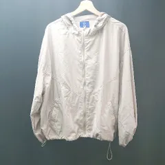 ◇ OLIVE des OLIVE ナイロン混合生地 薄手 フーディー ジップアップ 長袖 ジャンパー サイズF ベージュ レディース E  【1308290012598】