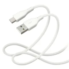 【 新品 未開封 】 オズマ [USB-A to TypeC] シリコン素材で超やわらかくて切れにくいタフケーブル 1m ホワイト [1m Quick Charge対応] UDSK3C100W 未使用 送料無料