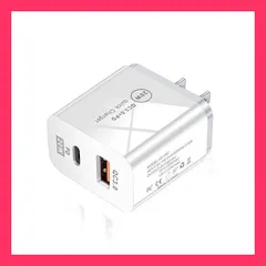 ★売れ筋★ 2in1 USB充電器 タイプC 充電器 PSE認証済 iPhone 14 高品質充電器 20W 急速充電器 ACアダプター スマホ充電器 PD+QC3.0 2ポート Type-C変換アダプター