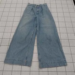 ◇ Θ AZUL BY MOUSSY アズール バイマウジー ONE TUCK DENIM WIDE パンツ サイズM ライトブルー系 レディース E  【1509180014290】