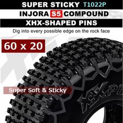 6020 ■  INJORA XHX Pin S5 スーパーソフト 60 x 20 1.0 ビードロックホイール 適合 タイヤ / YQT1022P / SCX24 TRX4M FMS FCX CR18P 等 ミニクローラーに