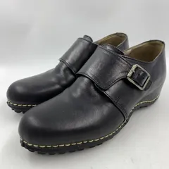 【中古】SAYA モンクストラップ レザーシューズ ブラック 23.0[24]